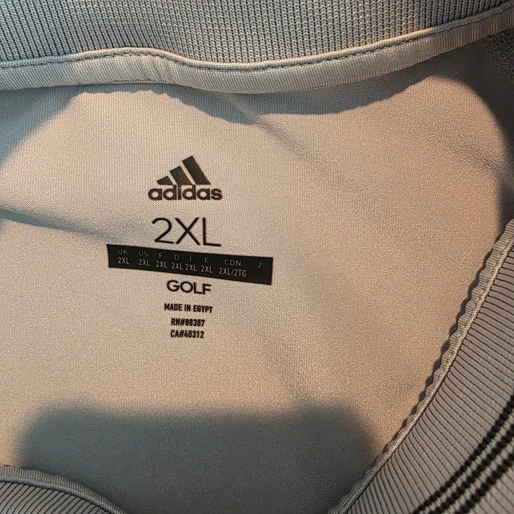 Adidas Golf Mens 2XL Quarter Zip Sleeveless Pullover Vest Performance Light Gray